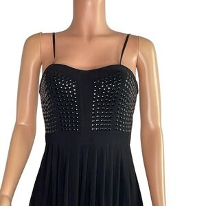 Adrianna Papell Hailey Dress, Black Maxi Studded, Dark romantic,‎ SZ 4, evening